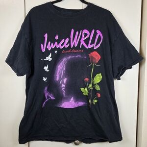 JUICE WRLD Shirt Mens X-Large Black Lucid Dreams Rap Hip Hop Roses Doves 999 Tee